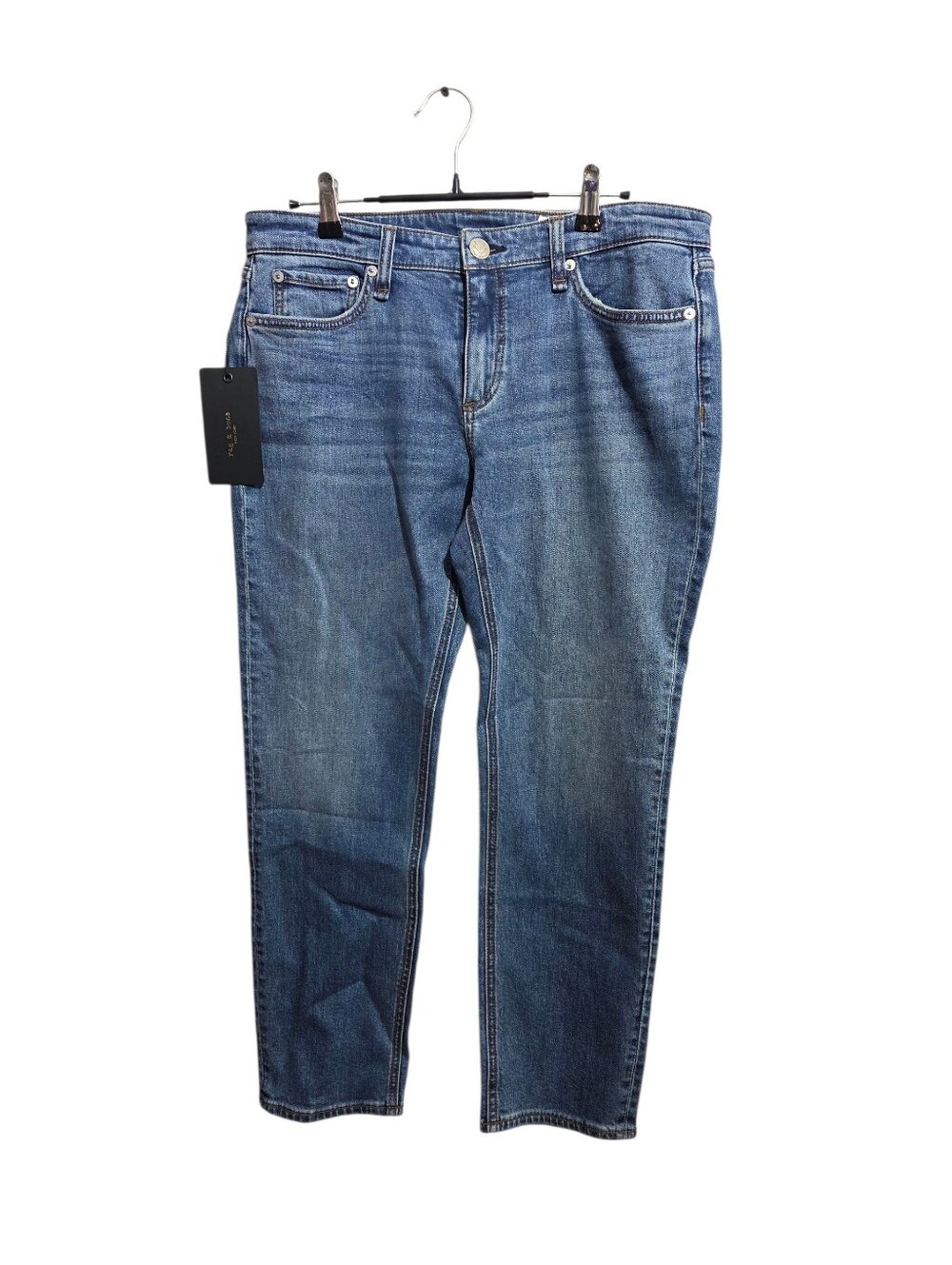 Rag & Bone Women's The Dre Blue Size 28 Low Rise Boyfriend Ankle Slim Leg Jeans